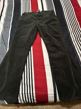 Women's Olive Green Corduroy Flare Pants